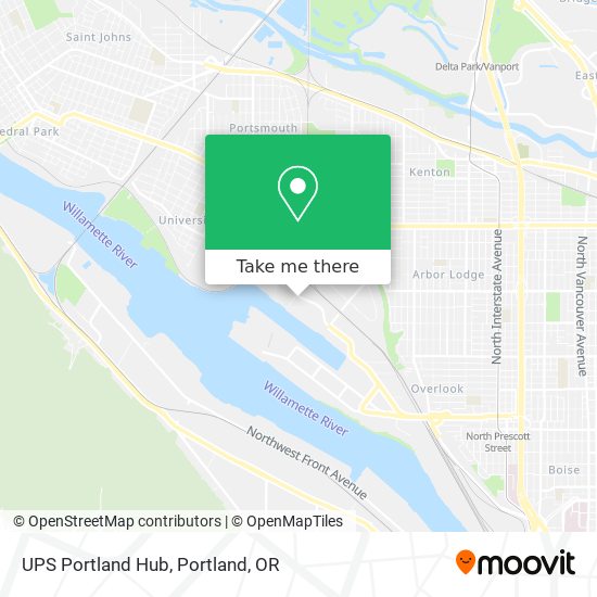 Mapa de UPS Portland Hub