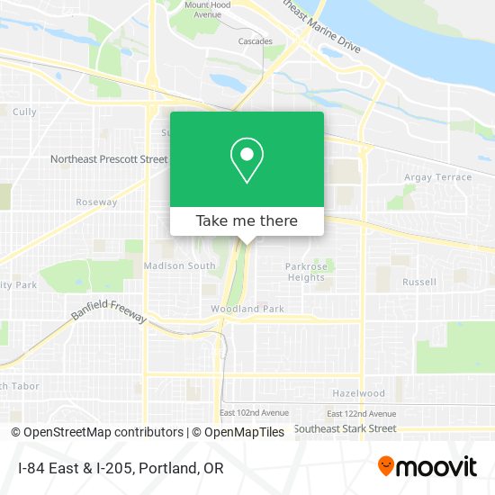 Mapa de I-84 East & I-205