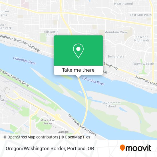 Oregon/Washington Border map