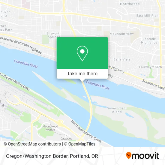Mapa de Oregon/Washington Border
