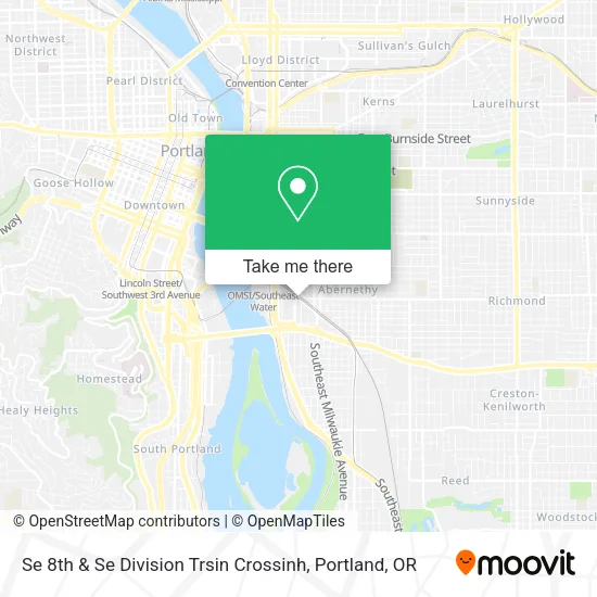 Mapa de Se 8th & Se Division Trsin Crossinh