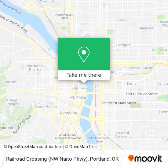 Railroad Crossing (NW Naito Pkwy) map