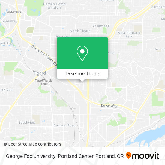 George Fox University: Portland Center map