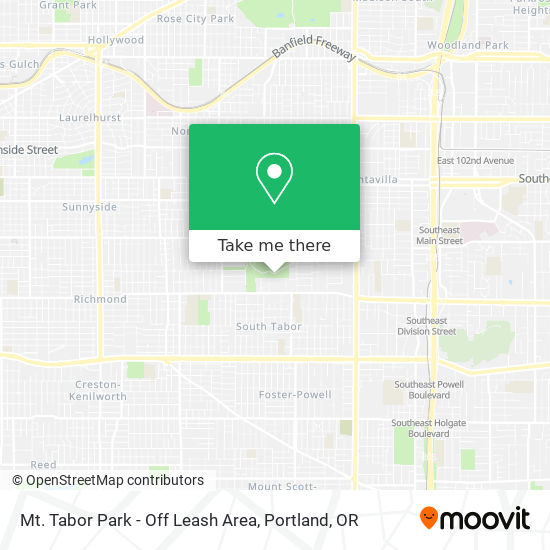 Mt. Tabor Park - Off Leash Area map