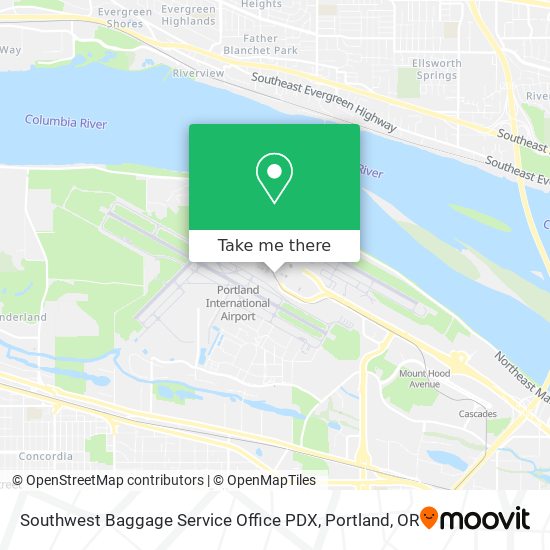 Mapa de Southwest Baggage Service Office PDX