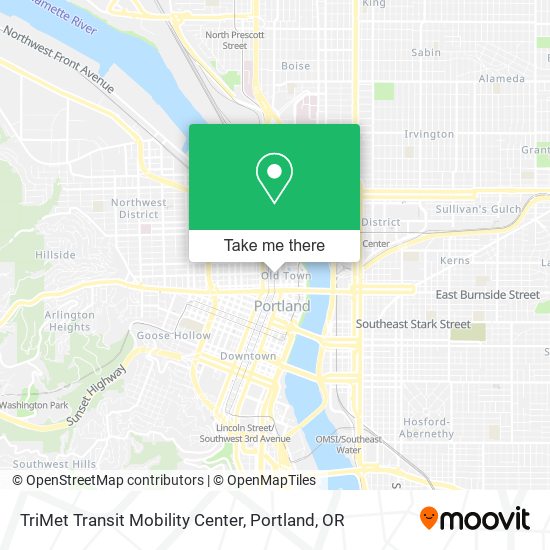 TriMet Transit Mobility Center map