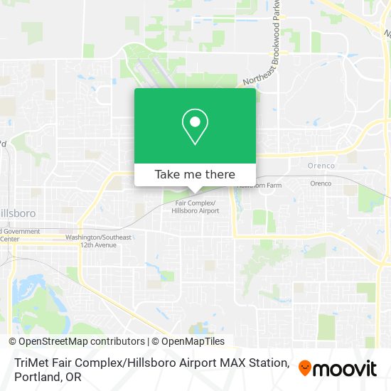 Mapa de TriMet Fair Complex / Hillsboro Airport MAX Station
