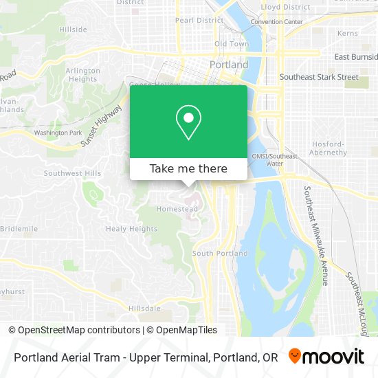 Mapa de Portland Aerial Tram - Upper Terminal