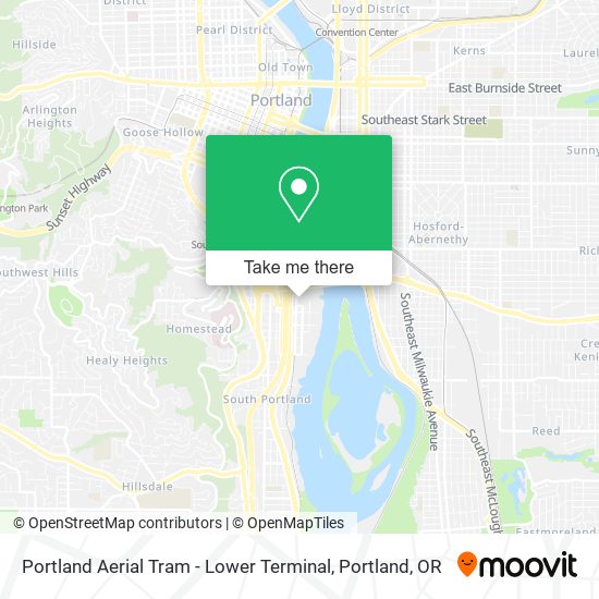 Mapa de Portland Aerial Tram - Lower Terminal