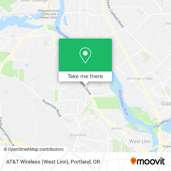 Mapa de AT&T Wireless (West Linn)