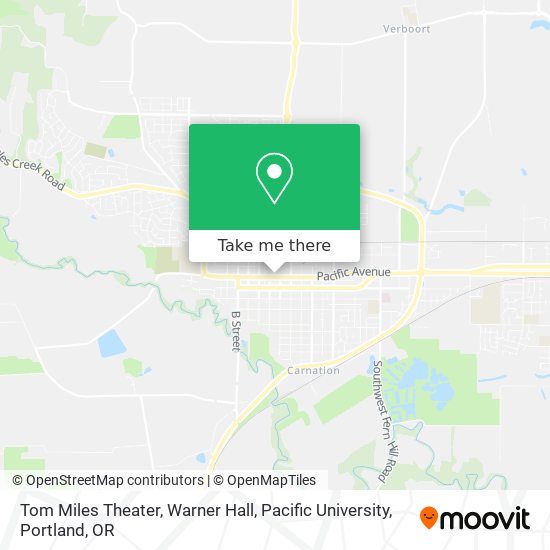 Mapa de Tom Miles Theater, Warner Hall, Pacific University