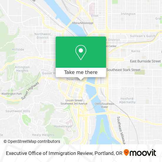 Mapa de Executive Office of Immigration Review
