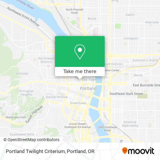 Portland Twilight Criterium map
