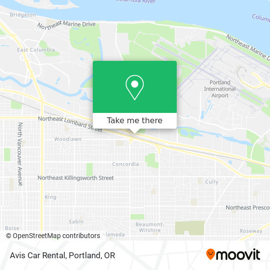 Avis Car Rental map