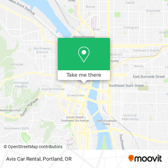 Avis Car Rental map