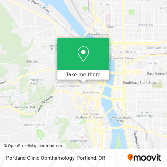 Portland Clinic Ophthamology map