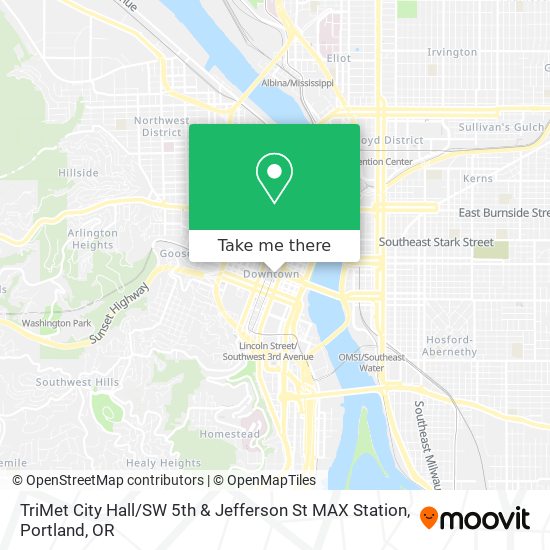 Mapa de TriMet City Hall / SW 5th & Jefferson St MAX Station