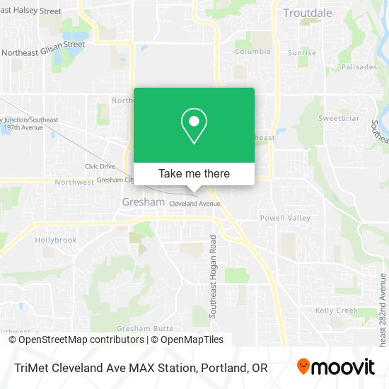 TriMet Cleveland Ave MAX Station map