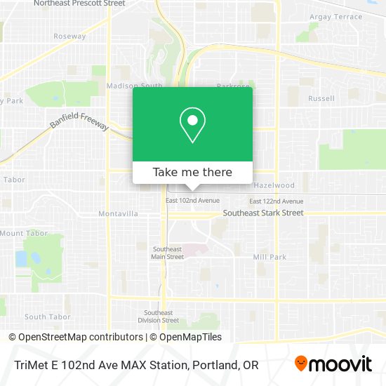 TriMet E 102nd Ave MAX Station map