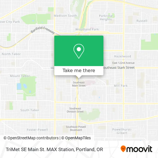 TriMet SE Main St. MAX Station map