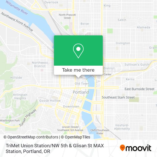 TriMet Union Station / NW 5th & Glisan St MAX Station map