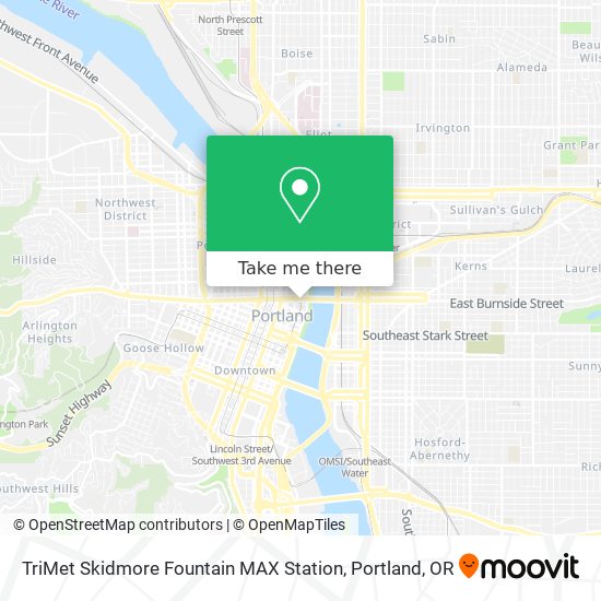 TriMet Skidmore Fountain MAX Station map