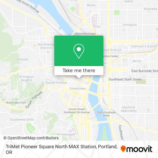 Mapa de TriMet Pioneer Square North MAX Station
