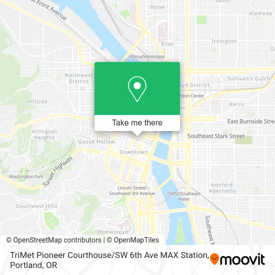 TriMet Pioneer Courthouse / SW 6th Ave MAX Station map