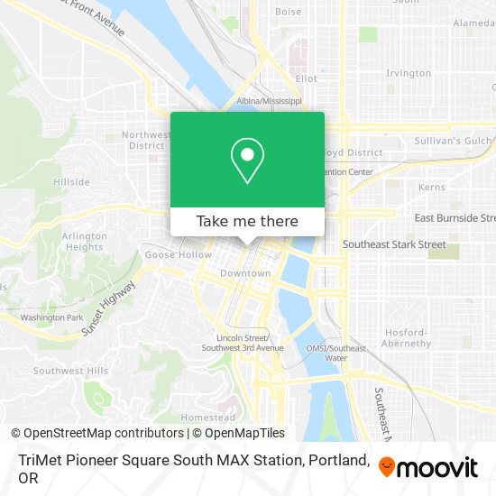 Mapa de TriMet Pioneer Square South MAX Station