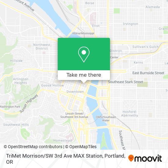 Mapa de TriMet Morrison / SW 3rd Ave MAX Station