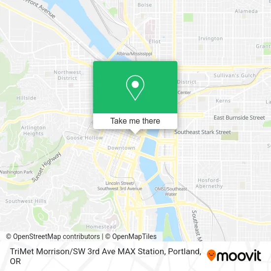 TriMet Morrison / SW 3rd Ave MAX Station map