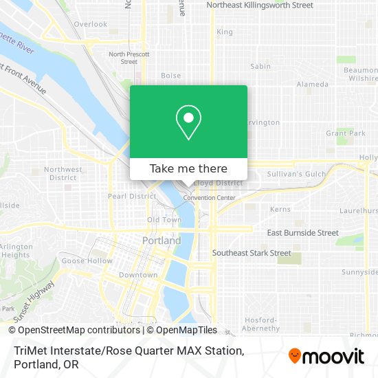 TriMet Interstate / Rose Quarter MAX Station map