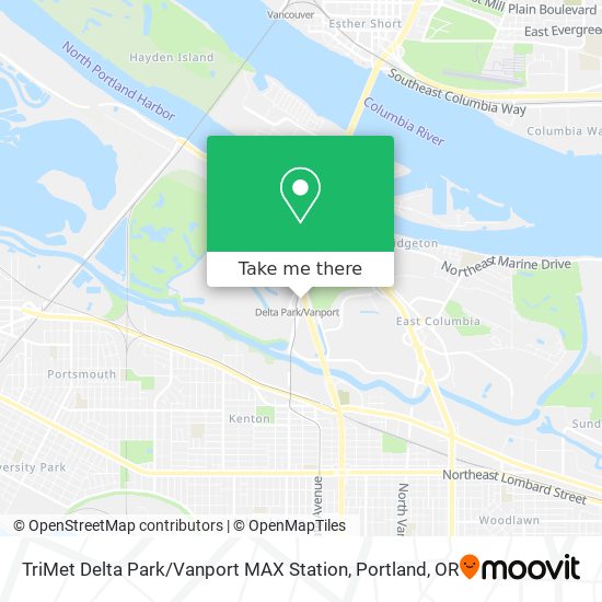 TriMet Delta Park / Vanport MAX Station map