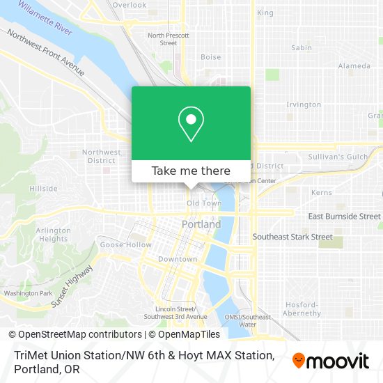 Mapa de TriMet Union Station / NW 6th & Hoyt MAX Station