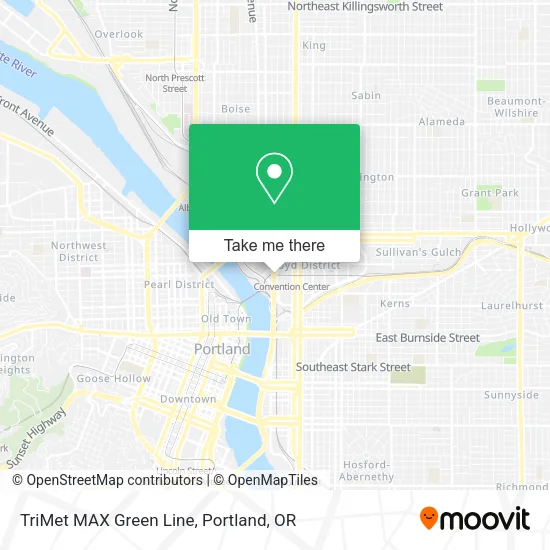 Mapa de TriMet MAX Green Line