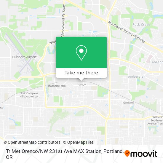 TriMet Orenco / NW 231st Ave MAX Station map