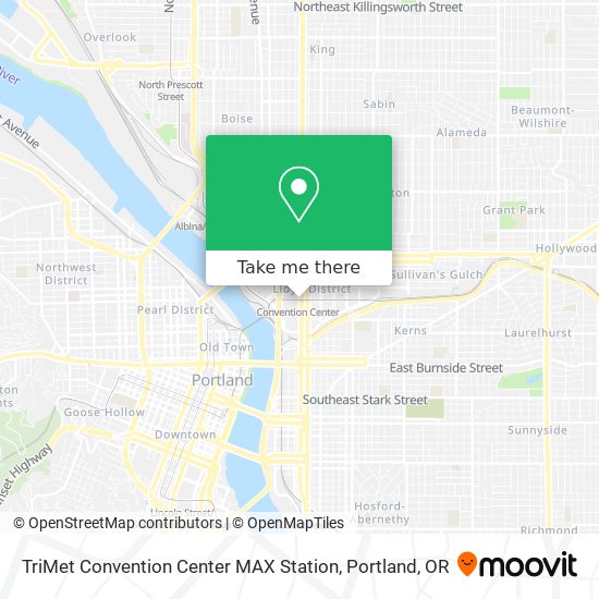 Mapa de TriMet Convention Center MAX Station