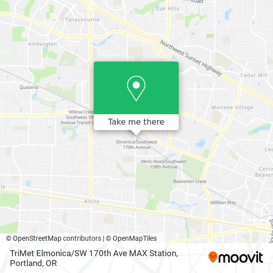 TriMet Elmonica / SW 170th Ave MAX Station map