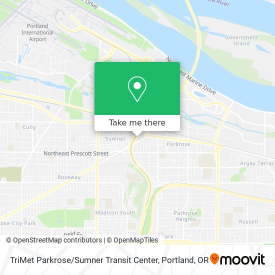 TriMet Parkrose / Sumner Transit Center map