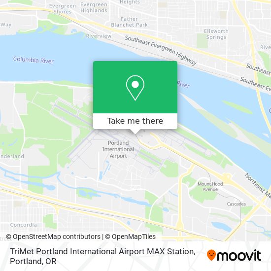 Mapa de TriMet Portland International Airport MAX Station