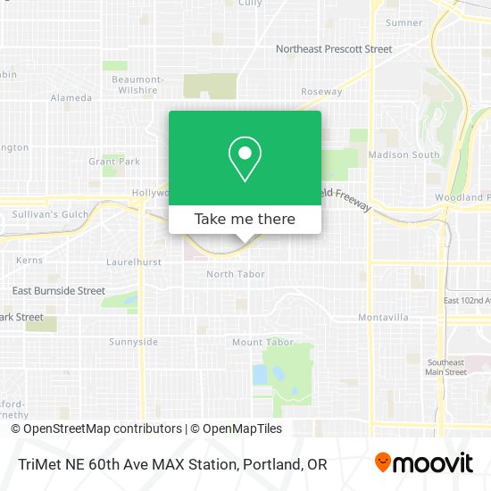 TriMet NE 60th Ave MAX Station map