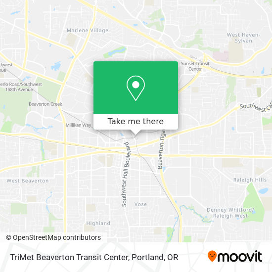TriMet Beaverton Transit Center map