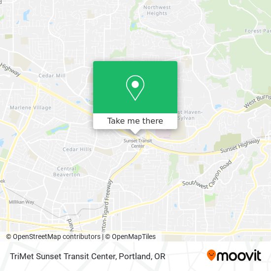 TriMet Sunset Transit Center map