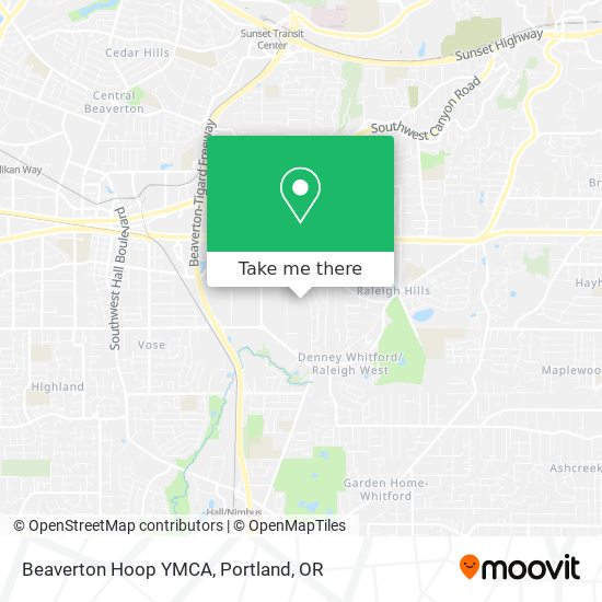 Beaverton Hoop YMCA map