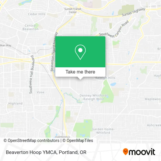 Mapa de Beaverton Hoop YMCA