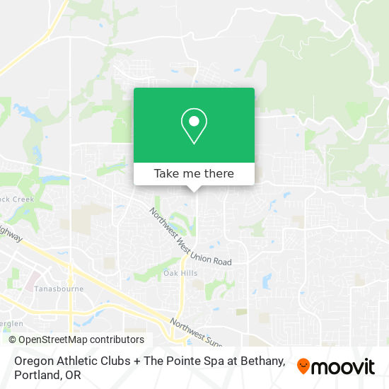 Oregon Athletic Clubs + The Pointe Spa at Bethany map