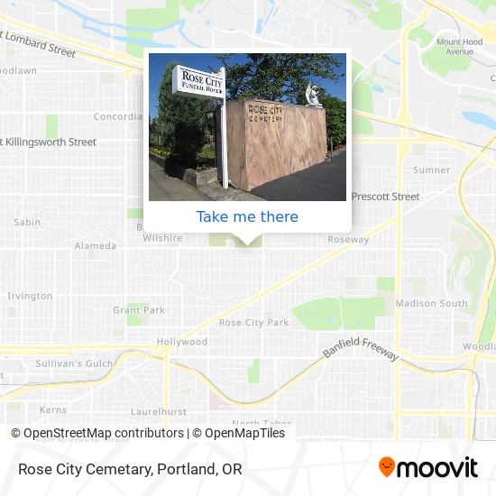 Rose City Cemetary map