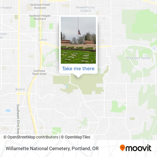 Willamette National Cemetery map