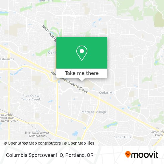 Mapa de Columbia Sportswear HQ