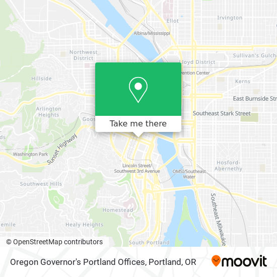 Oregon Governor's Portland Offices map